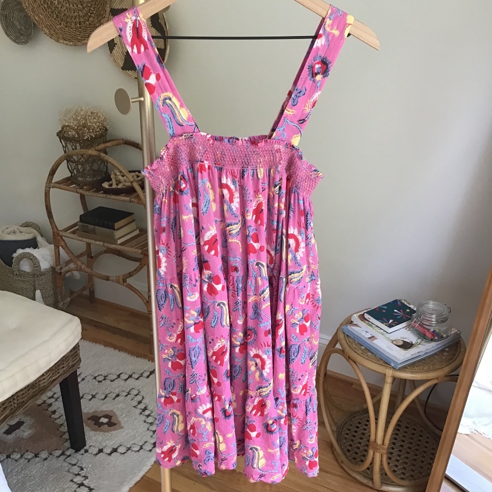Xirena Pink Floral Dress with Adjustable Straps Size Small